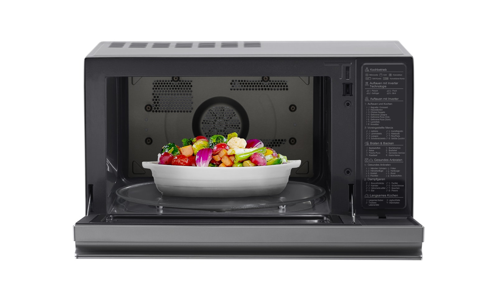 LG Hei?luft-Mikrowelle Edelstahl (39L, 1350 Watt) mit Hei?luftfunktion, Quarzgrill & EasyClean | MJ3965ACS, MJ3965ACS