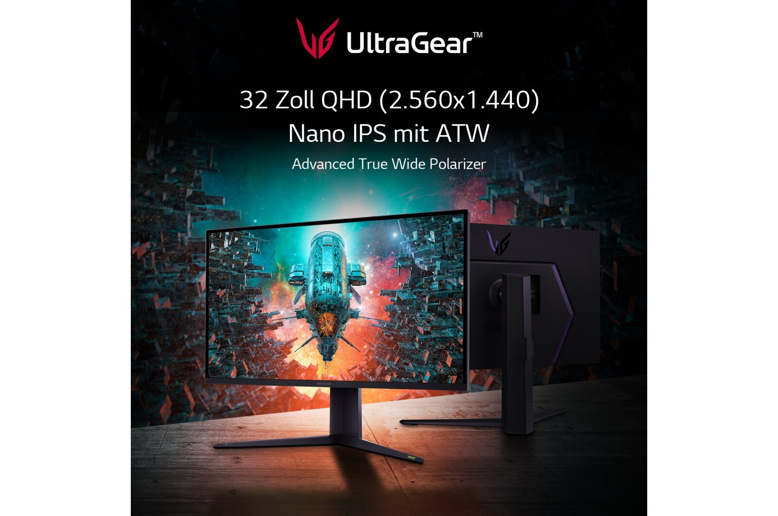 LG UltraGear?-Gaming-Monitor mit 32 Zoll, UHD 4K und VESA DisplayHDR? 1000, 32GQ950-B
