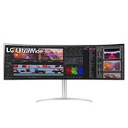 Vorderseite von 49 Zoll UltraWide? Monitor mit Dual QHD-Aufl?sung und Nano IPS 49WQ95X-W
