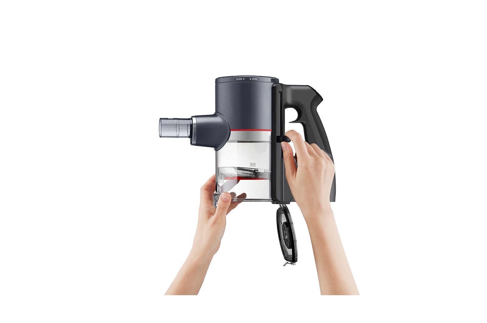 LG Akku-Staubsauger Iron Grey (112cm hoch) mit zwei Akkus, drei verschiedenen Saugstufen & Smart Inverter Motor? | A9K-PRO1G, A9K-PRO1G
