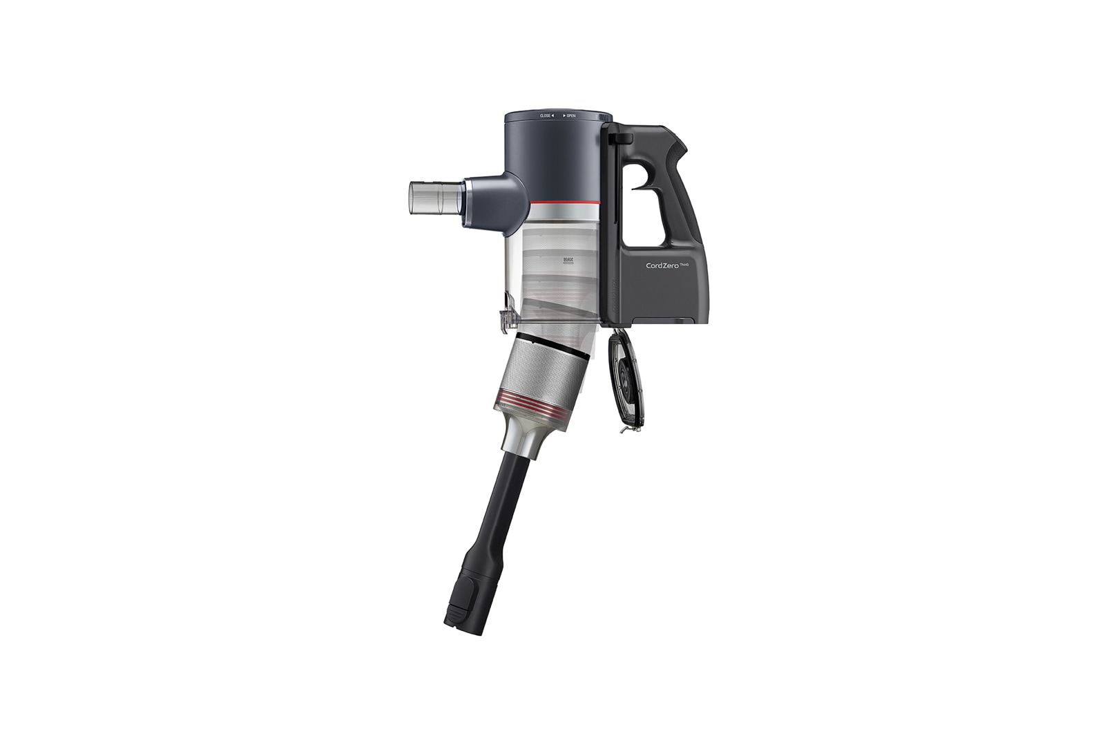 LG Akku-Staubsauger Iron Grey (112cm hoch) mit zwei Akkus, drei verschiedenen Saugstufen & Smart Inverter Motor? | A9K-PRO1G, A9K-PRO1G