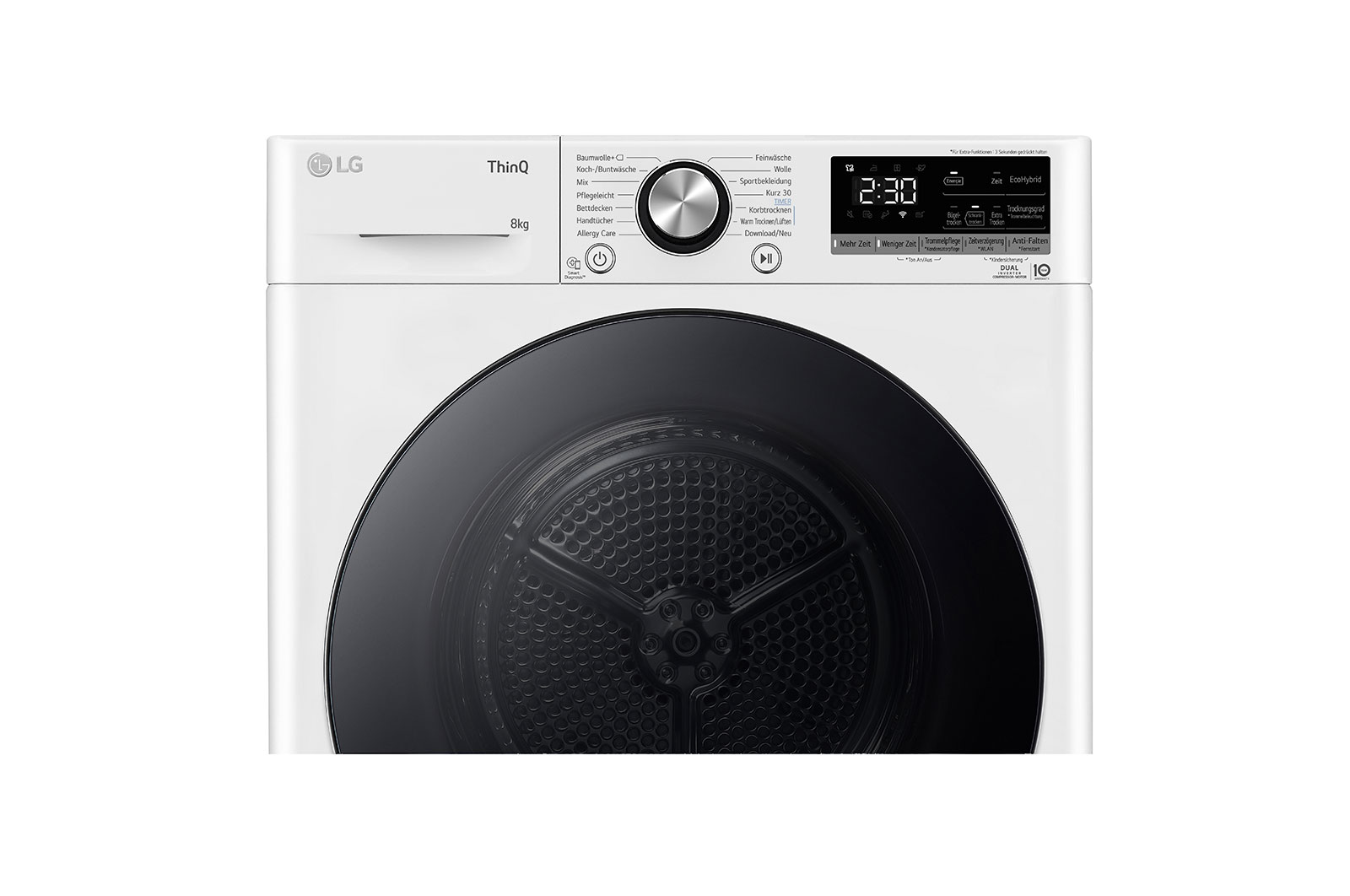 LG Trockner Wei? (A+++, 8 kg) mit Dual Inverter W?rmepumpentechnologie & selbstreinigendem Kondensator I RT80V9W, RT80V9W