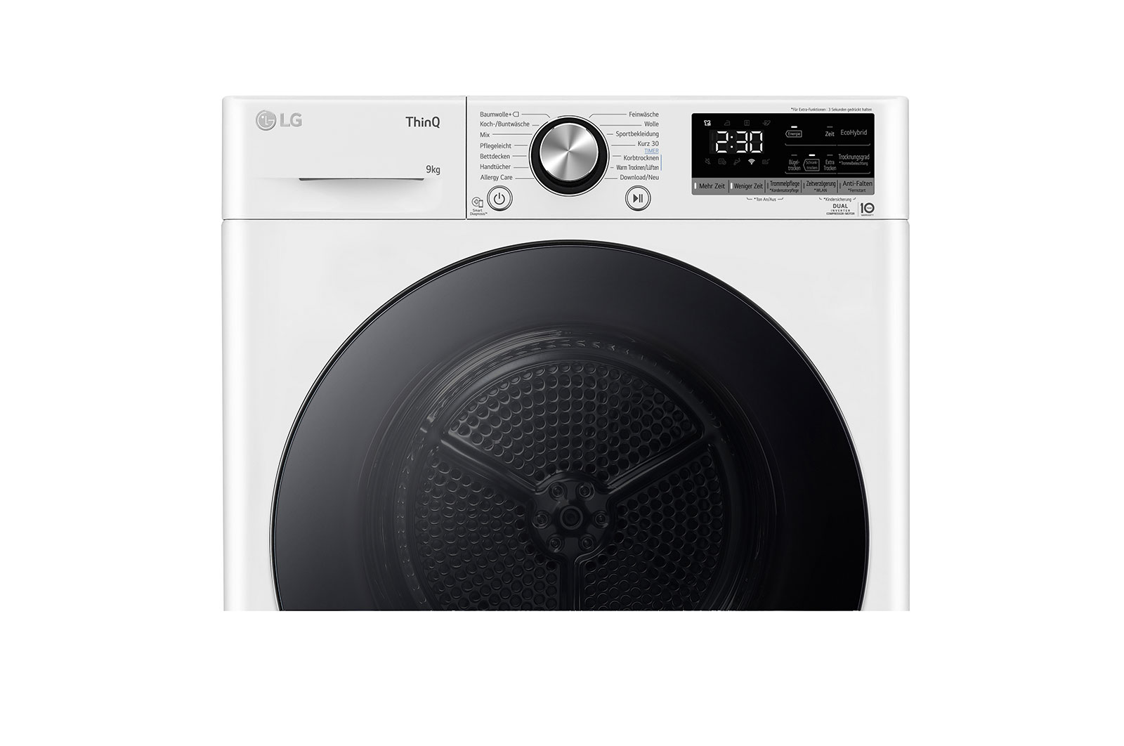LG Trockner Wei? (A+++, 9 kg) mit Dual Inverter W?rmepumpentechnologie & selbstreinigendem Kondensator I RT90V9W, RT90V9W