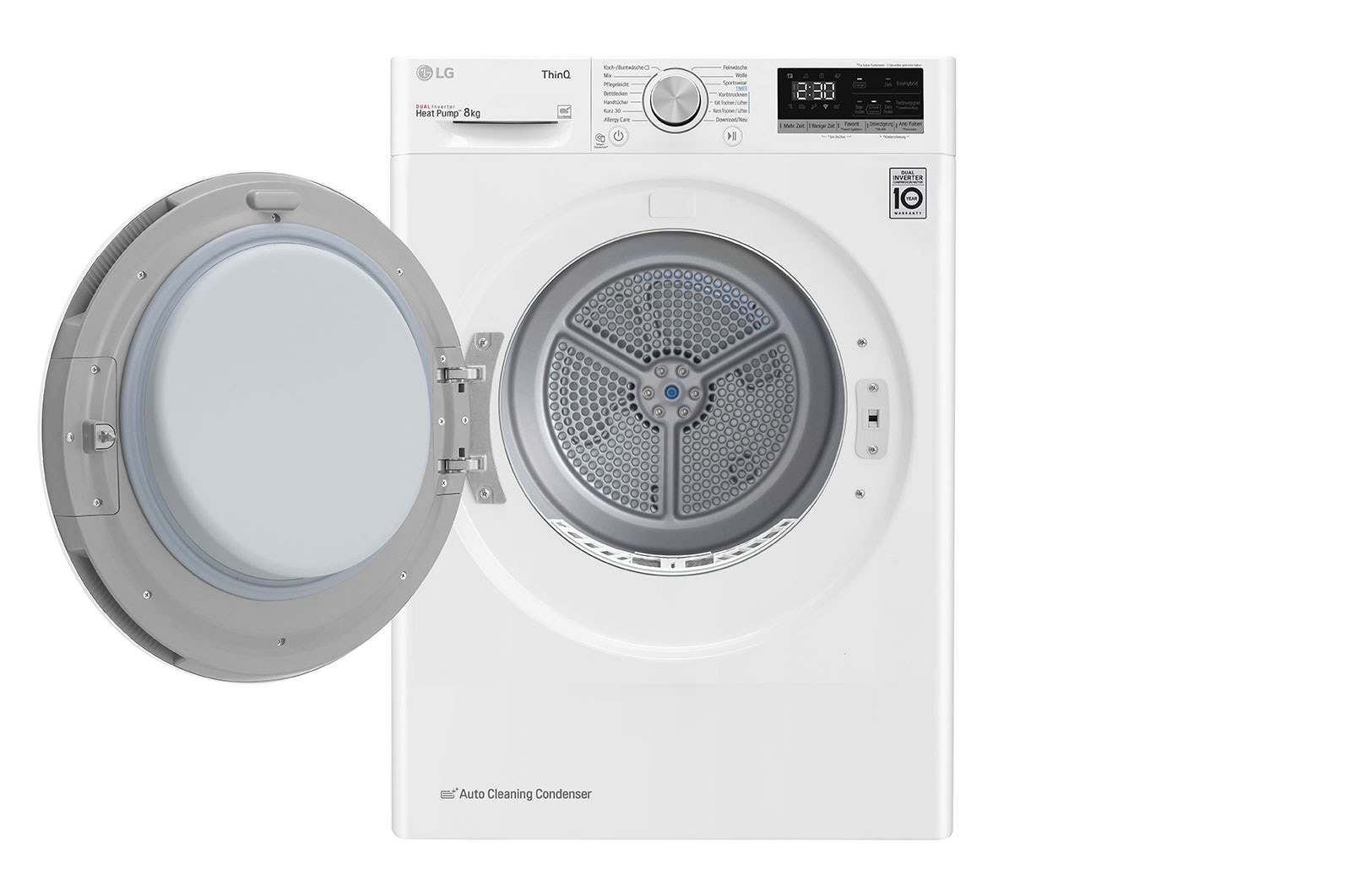 LG Trockner Wei? (A++, 8 kg) mit Dual Inverter W?rmepumpentechnologie & selbstreinigendem Kondensator I V3RT8N, V3RT8N