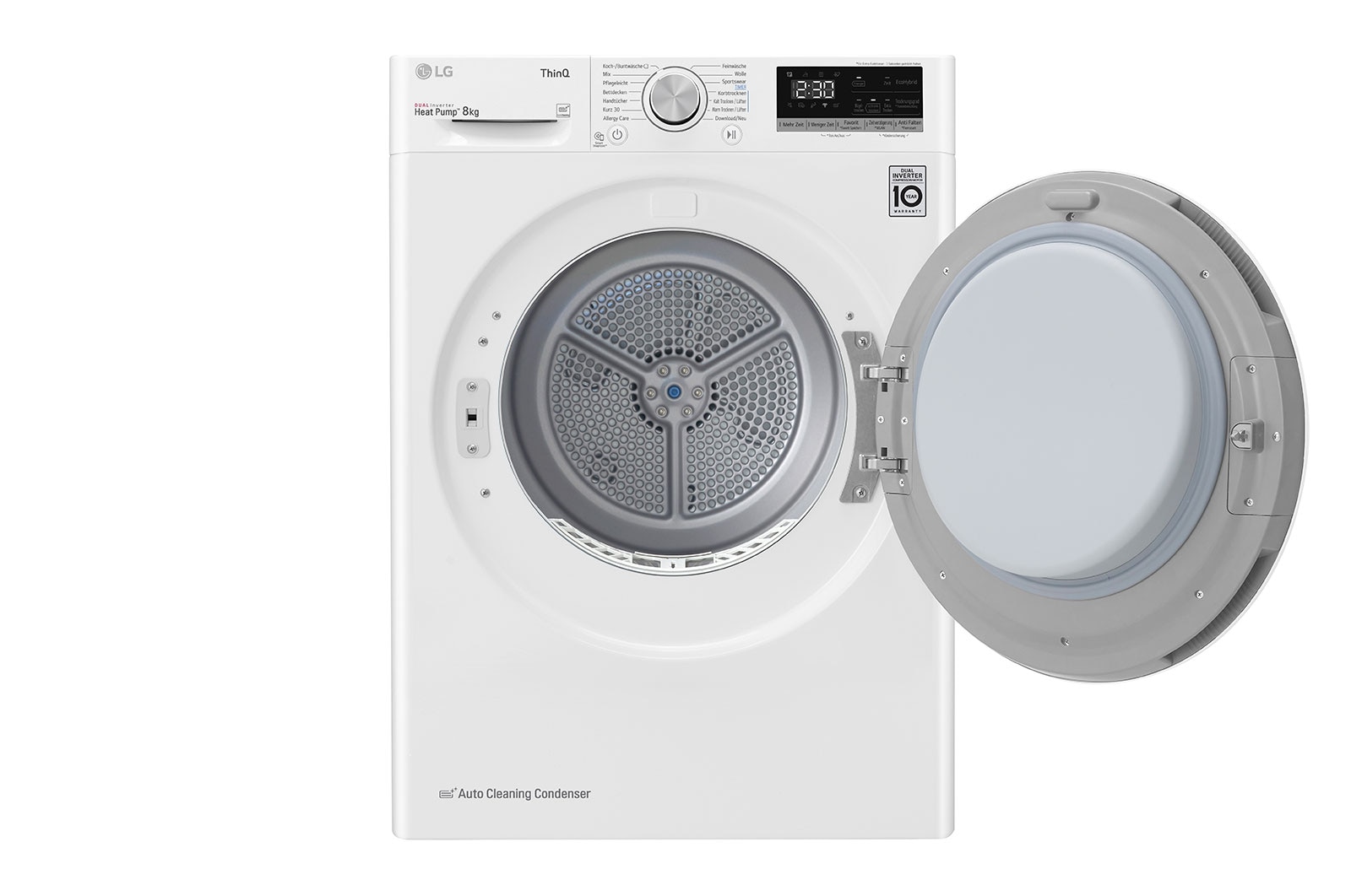 LG Trockner Wei? (A++, 8 kg) mit Dual Inverter W?rmepumpentechnologie & selbstreinigendem Kondensator I V3RT8N, V3RT8N