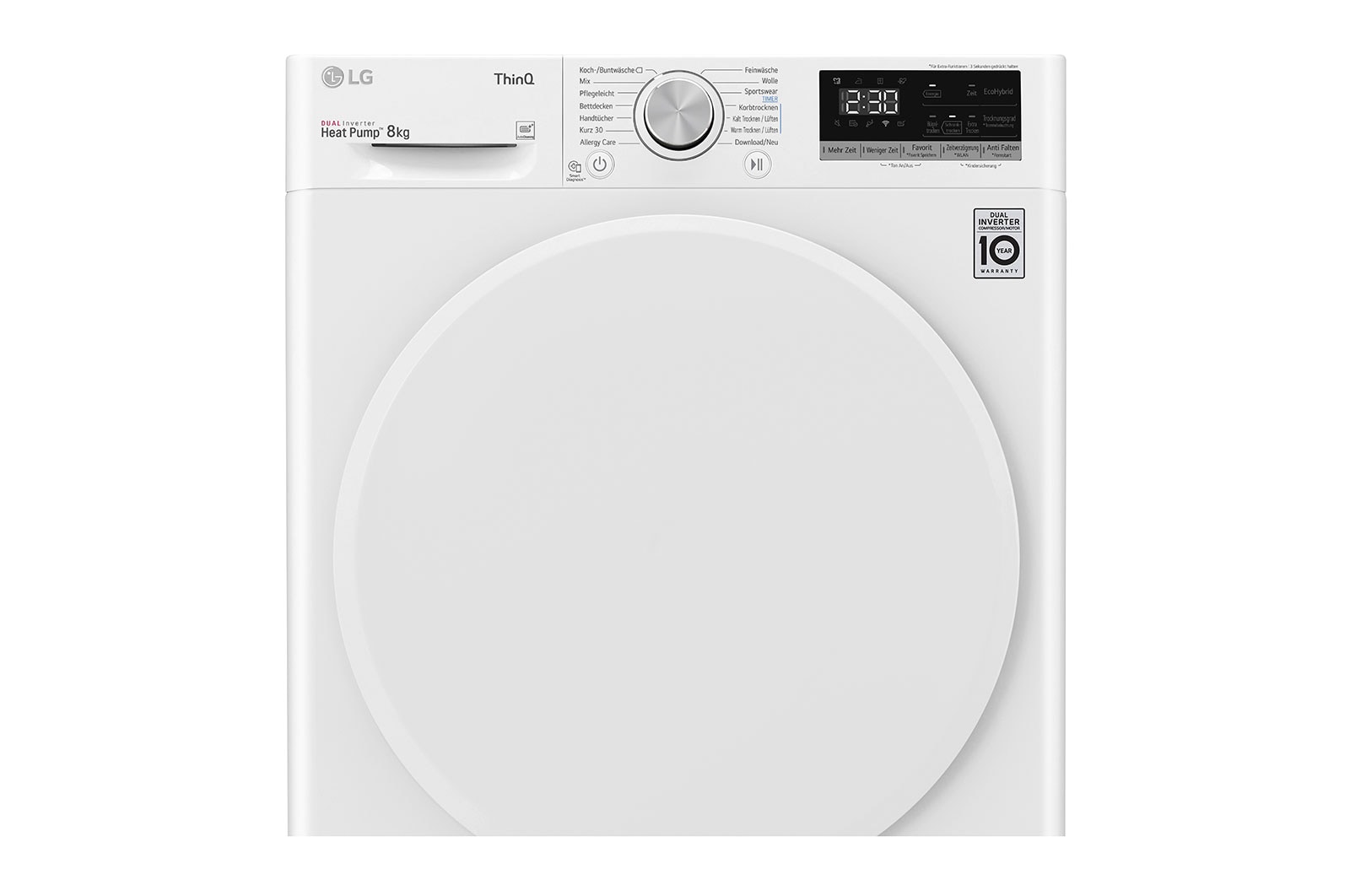 LG Trockner Wei? (A++, 8 kg) mit Dual Inverter W?rmepumpentechnologie & selbstreinigendem Kondensator I V3RT8N, V3RT8N
