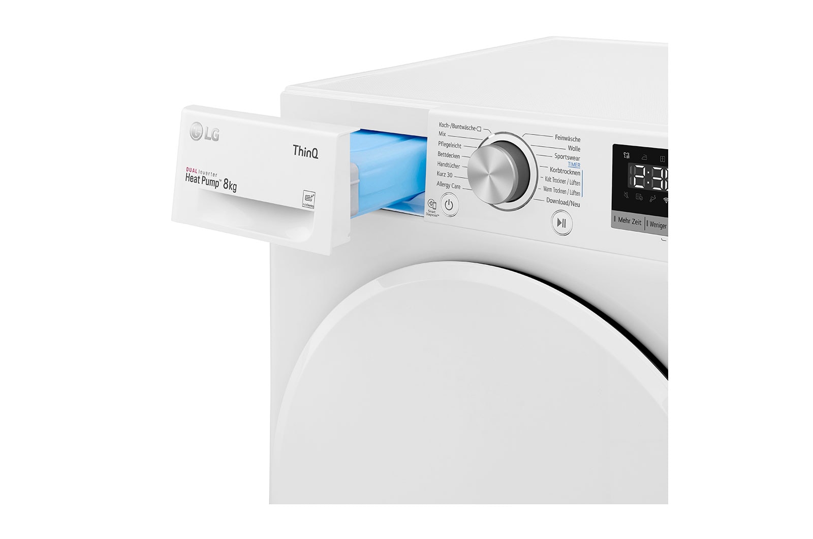LG Trockner Wei? (A++, 8 kg) mit Dual Inverter W?rmepumpentechnologie & selbstreinigendem Kondensator I V3RT8N, V3RT8N