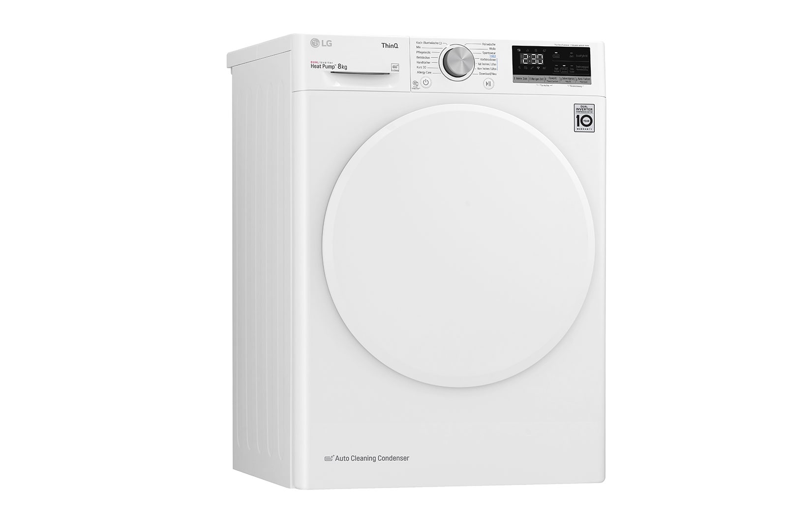 LG Trockner Wei? (A++, 8 kg) mit Dual Inverter W?rmepumpentechnologie & selbstreinigendem Kondensator I V3RT8N, V3RT8N