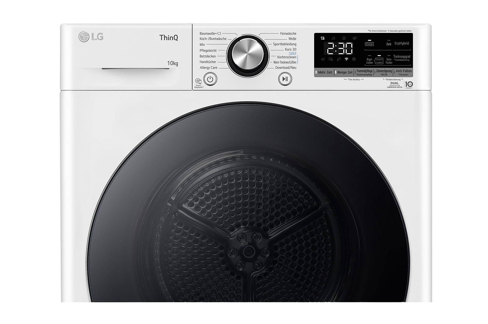 LG Trockner Wei? (A+++, 10 kg) mit Dual Inverter W?rmepumpentechnologie & selbstreinigendem Kondensator I V9AYXT, V9AYXT