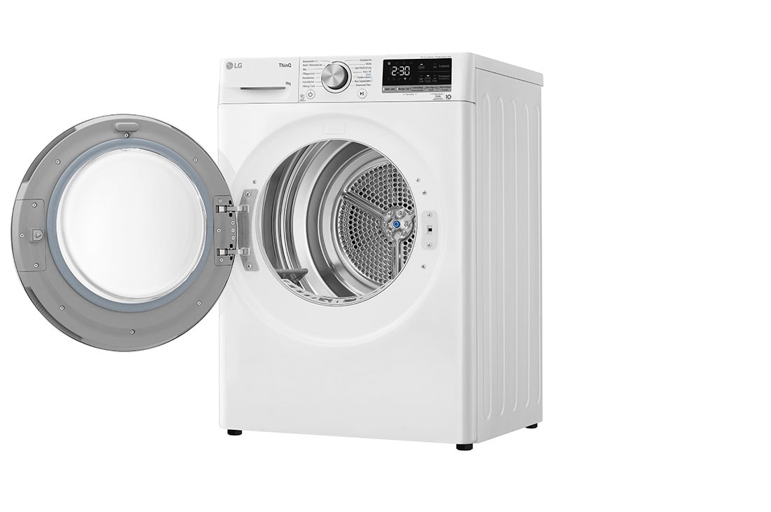 LG Trockner Wei? (A+++, 9 kg) mit Dual Inverter W?rmepumpentechnologie & selbstreinigendem Kondensator I V9R09TC, V9R09TC