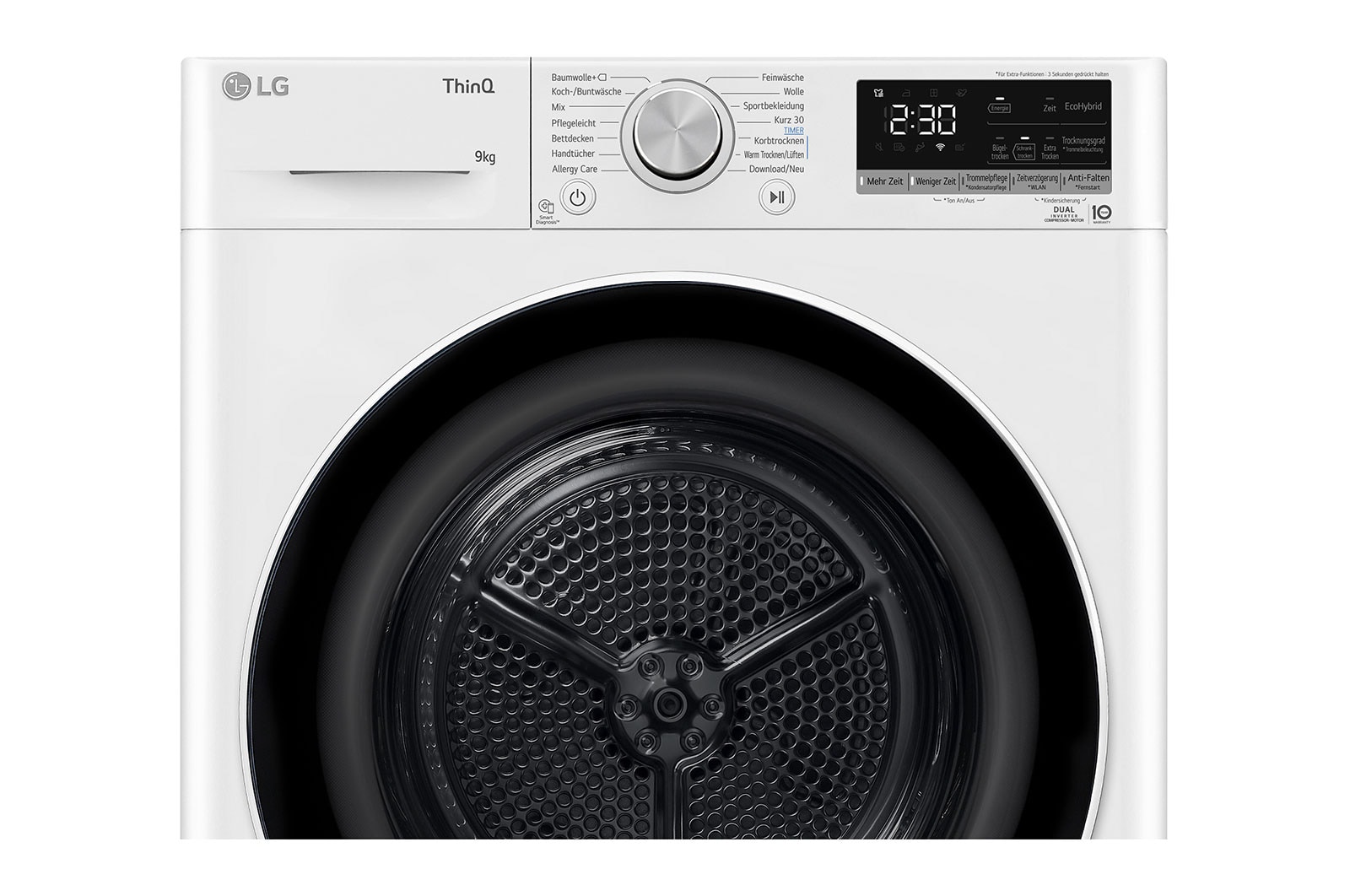 LG Trockner Wei? (A+++, 9 kg) mit Dual Inverter W?rmepumpentechnologie & selbstreinigendem Kondensator I V9R09TC, V9R09TC