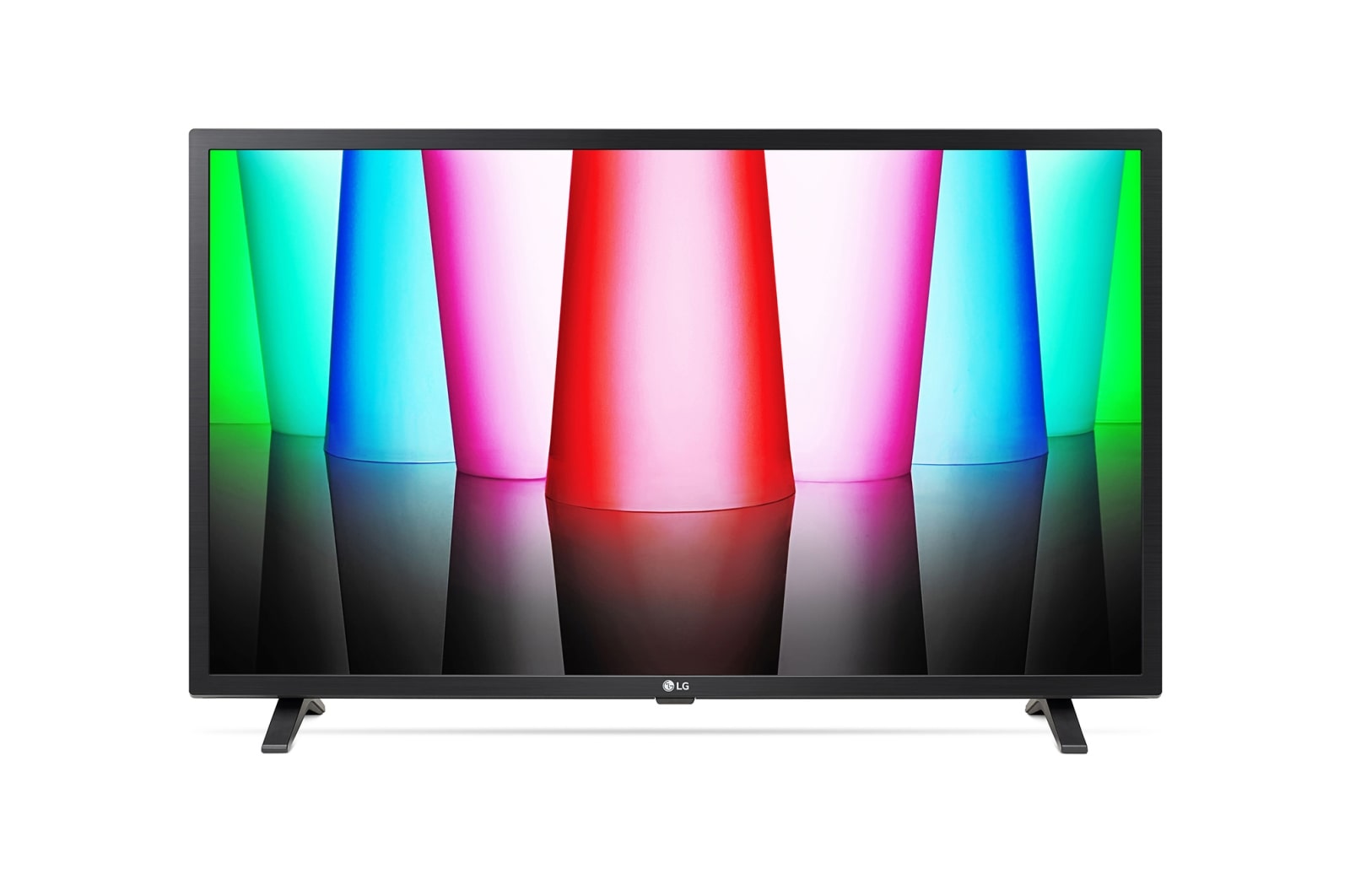 LG 32LQ63006LA Vorderansicht des LG UHD TV mit eingefügtem Bild und Produktlogo