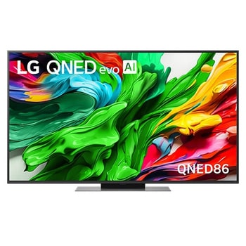 Frontansicht des 55 Zoll LG QNED evo AI QNED86 MiniLED 4K Smart TV 