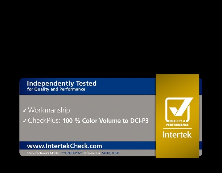 Intertrek-Zertifizierung für 100% Farbvolumen nach DCI-P3. 	