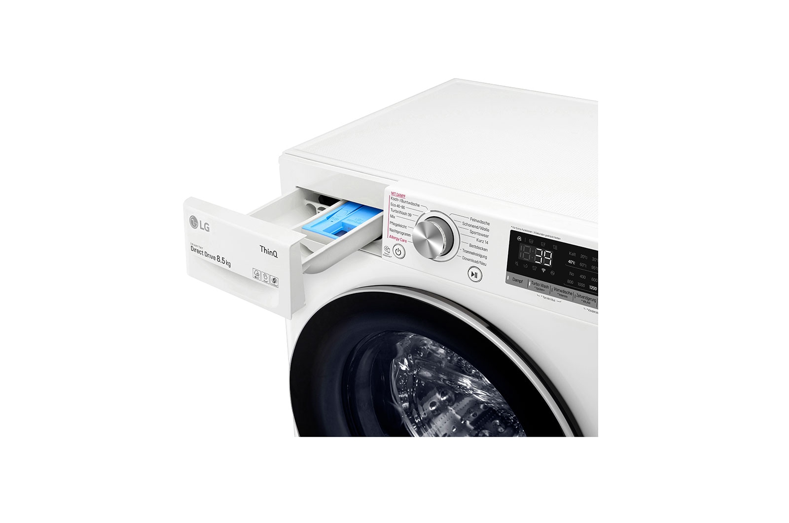 LG Waschmaschine SLIM (8,5 kg, 1.170 U./Min., EEK A) mit AI DD?, Steam & TurboWash?360° | F2V7SLIM8E, F2V7SLIM8E