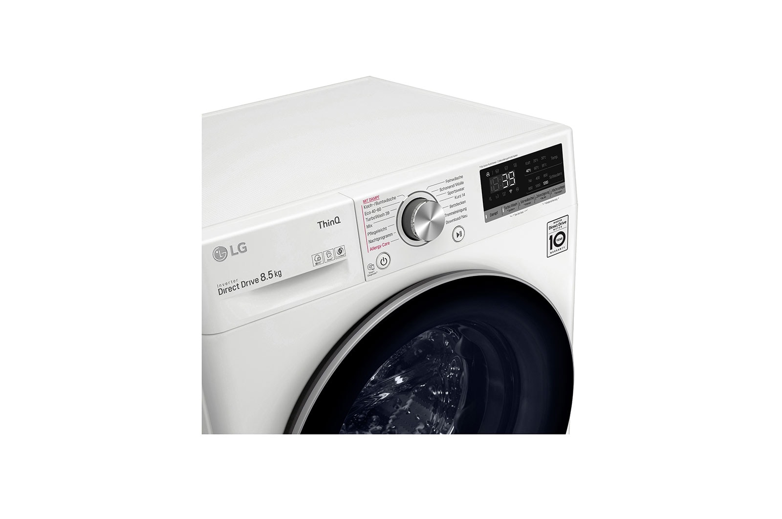 LG Waschmaschine SLIM (8,5 kg, 1.170 U./Min., EEK A) mit AI DD?, Steam & TurboWash?360° | F2V7SLIM8E, F2V7SLIM8E
