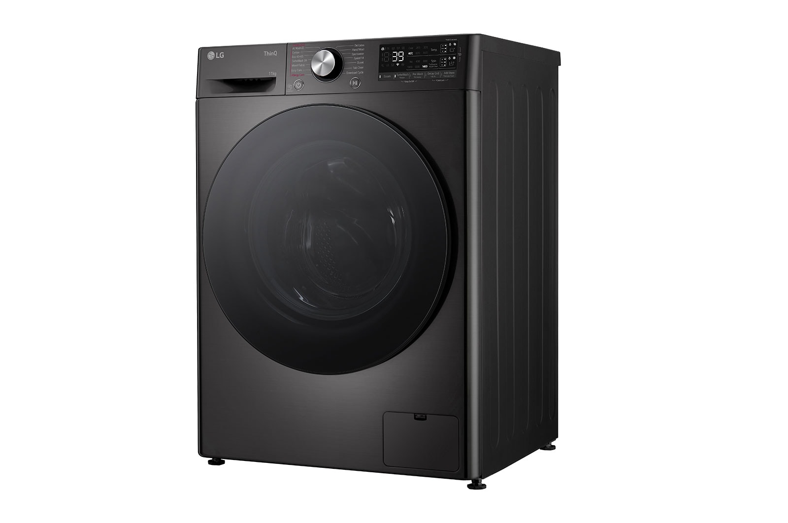 LG Waschmaschine Schwarz (A-10%*, 11 kg, 1.350 U./Min.) mit AI DD? & TurboWash?360° | F4WR701YB, F4WR701YB