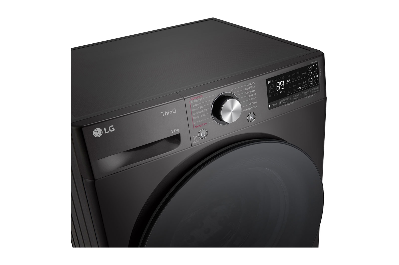 LG Waschmaschine Schwarz (A-10%*, 11 kg, 1.350 U./Min.) mit AI DD? & TurboWash?360° | F4WR701YB, F4WR701YB