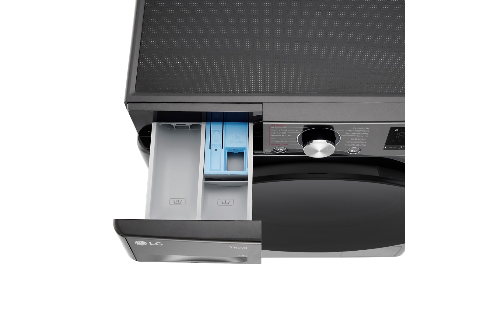 LG Waschmaschine Schwarz (A-20%*, 13 kg, 1.360 U./Min.) mit AI DD? & TurboWash?360° | F4WR703YB, F4WR703YB