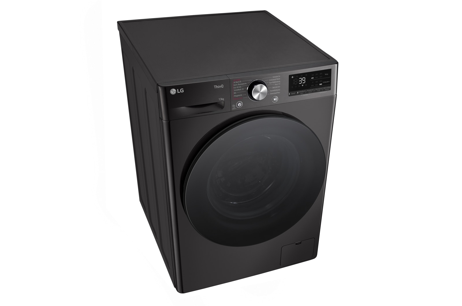 LG Waschmaschine Schwarz (A-20%*, 13 kg, 1.360 U./Min.) mit AI DD? & TurboWash?360° | F4WR703YB, F4WR703YB