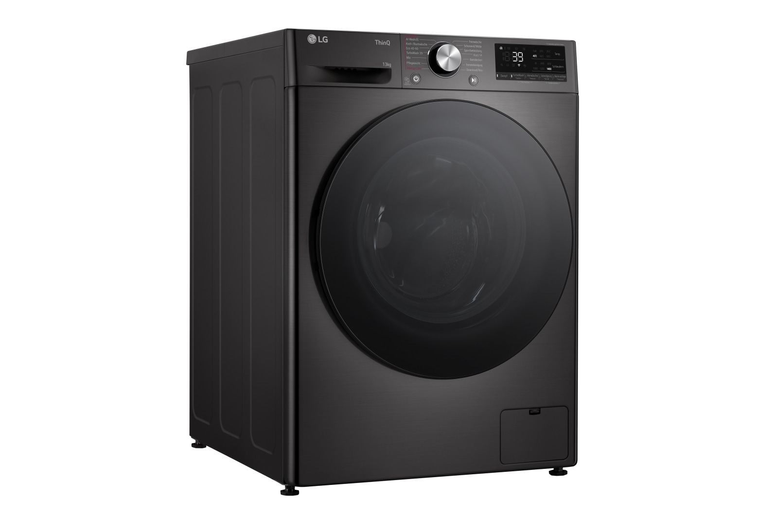 LG Waschmaschine Schwarz (A-20%*, 13 kg, 1.360 U./Min.) mit AI DD? & TurboWash?360° | F4WR703YB, F4WR703YB