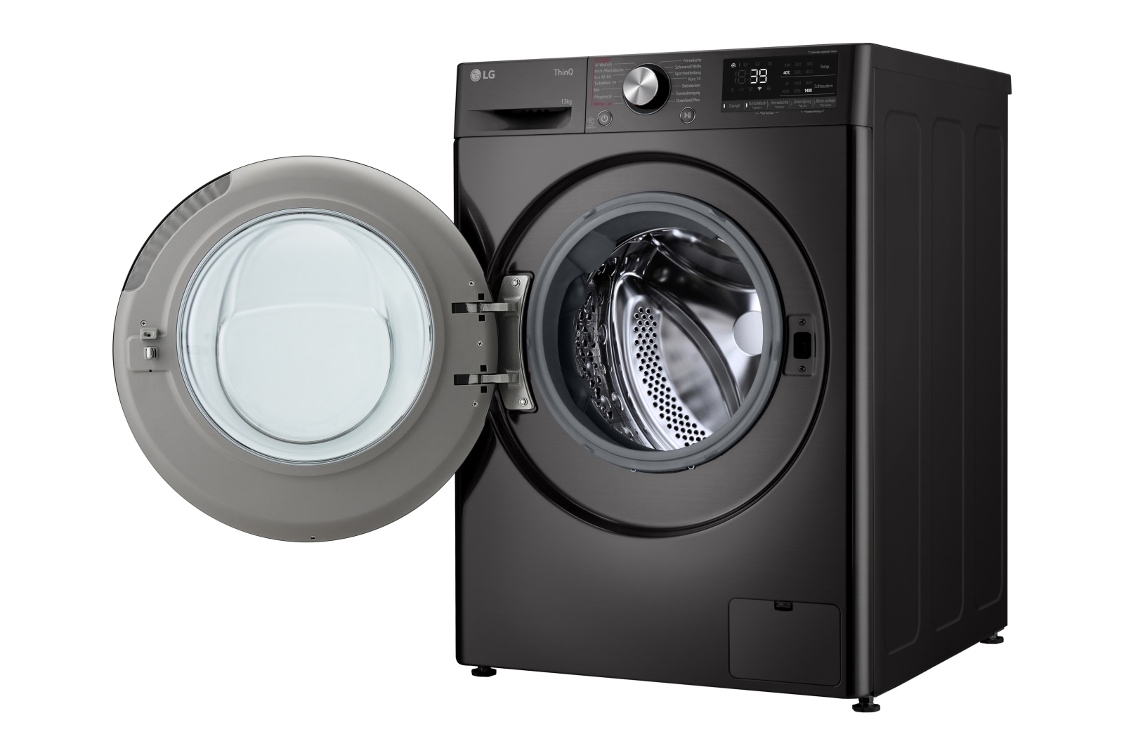 LG Waschmaschine Schwarz (A-20%*, 13 kg, 1.360 U./Min.) mit AI DD? & TurboWash?360° | F4WR703YB, F4WR703YB