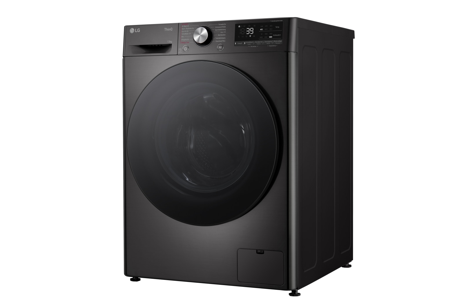 LG Waschmaschine Schwarz (A-20%*, 13 kg, 1.360 U./Min.) mit AI DD? & TurboWash?360° | F4WR703YB, F4WR703YB
