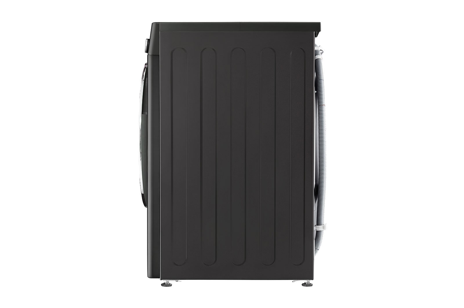 LG Waschmaschine Metallic Black Steel (9 kg, 1.400 U./Min., EEK A) mit Chrom-Bullaugenring | F4WV709P2BA, F4WV709P2BA