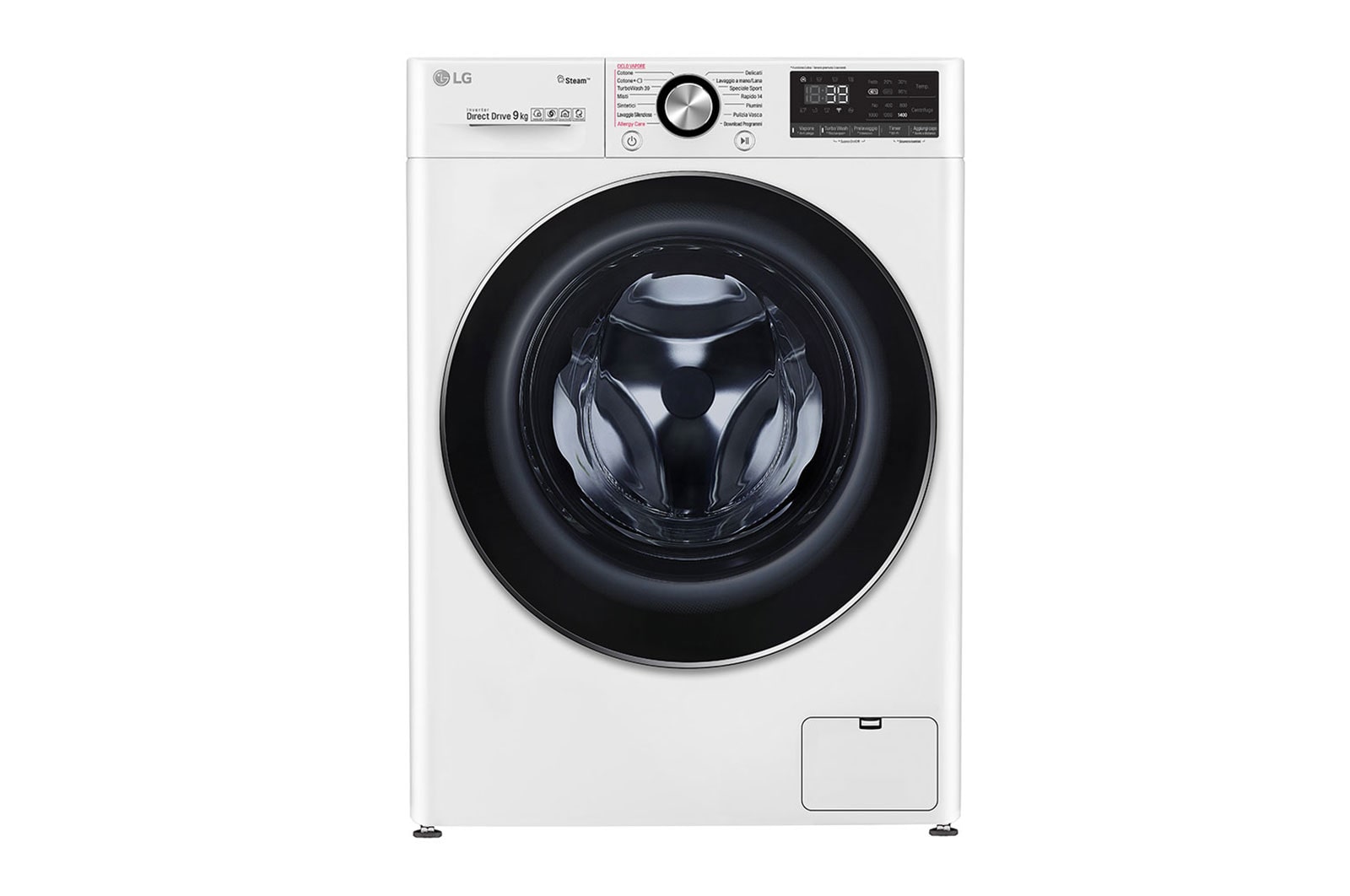 Vorderseite von Waschmaschine | 9 kg | AI DD? | Steam&#43;? | TurboWash?360°       F4WV909P2