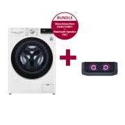 Vorderseite von Waschmaschine (9 kg, 1.600 U./Min. ) &amp; LG XBOOM Go PN7 Bluetooth Speaker im Set | F6WV709P1.PN7 F6WV709P1 PN7