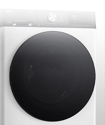Dies ist ein vergr??ertes Bild des Metallknaufs auf dem Bedienfeld einer Waschmaschine.