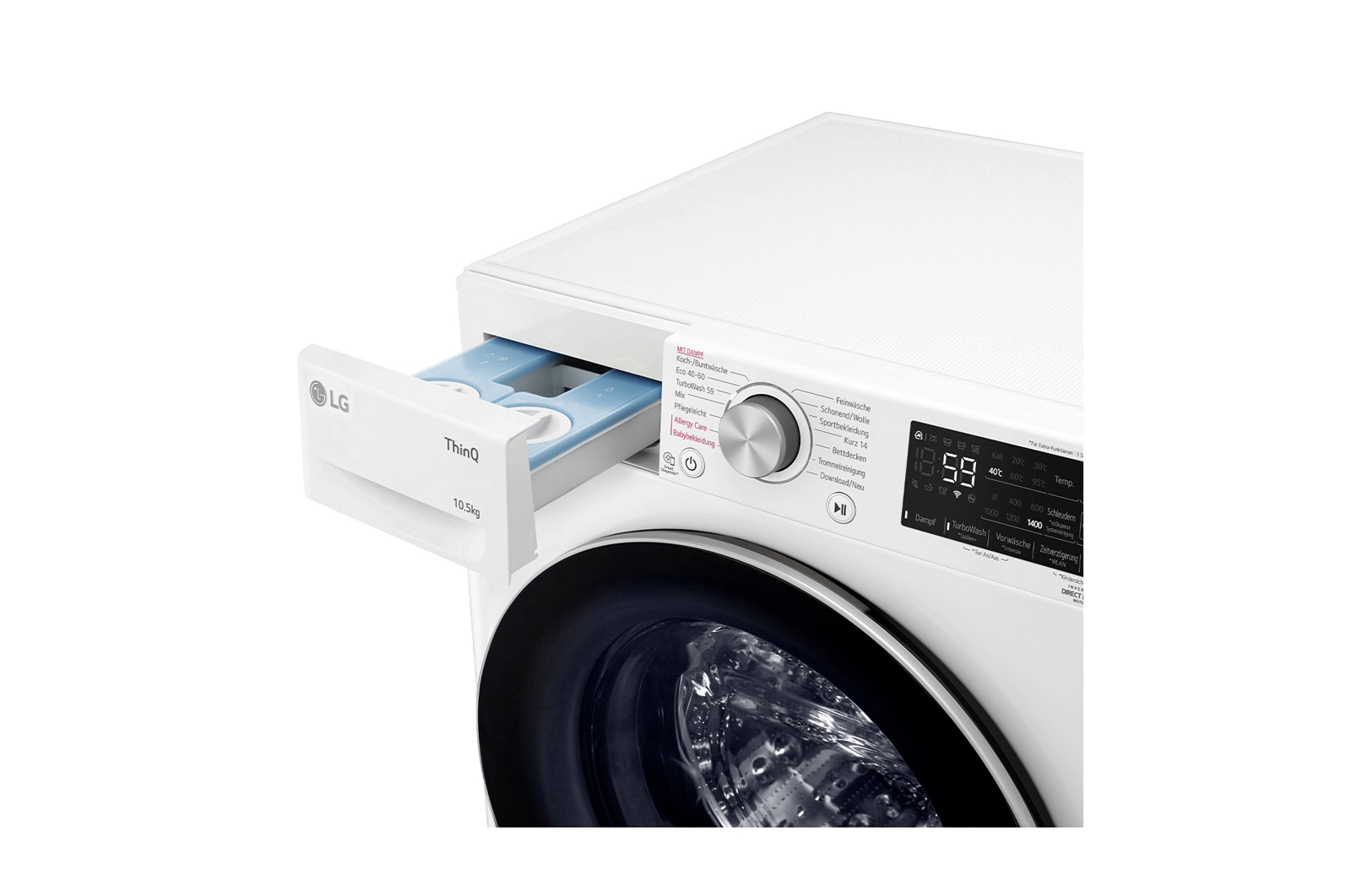 LG Waschmaschine mit 10,5 kg Kapazit?t | Energieeffizienzklasse A | 1.400 U./Min. | Wei? | F4WV75X1, F4WV75X1