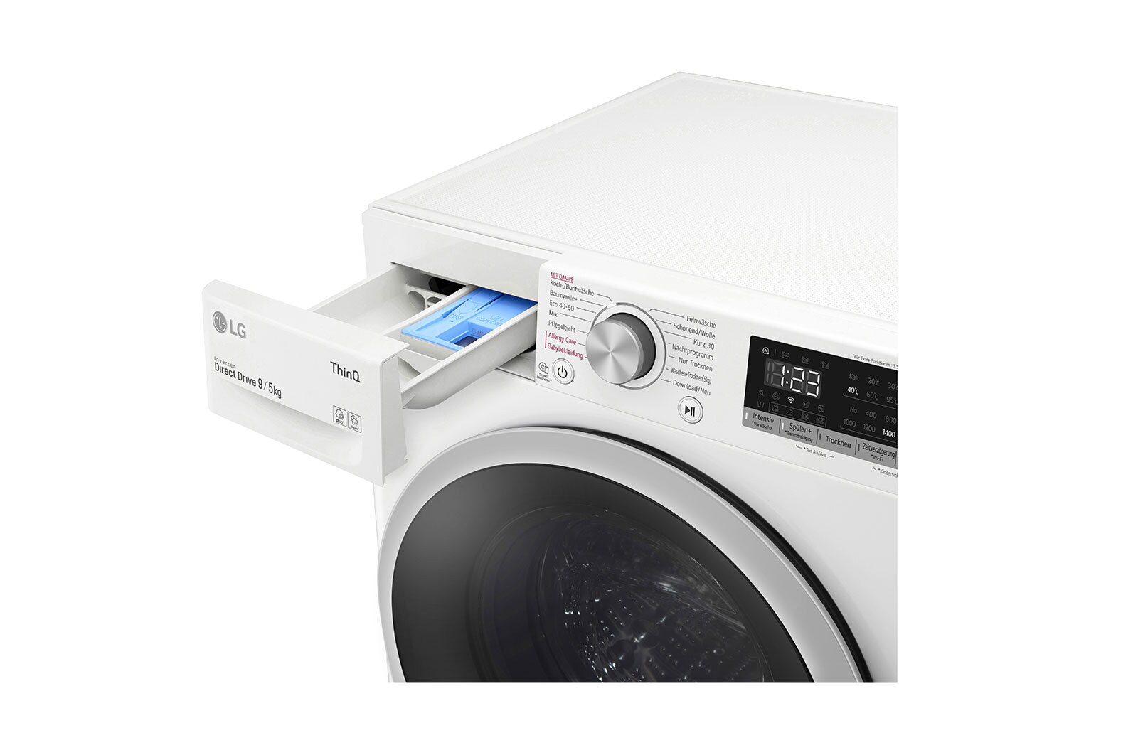 LG Waschtrockner | 1.400 U./Min. | 9 kg Waschen/ 5kg Trocknen | AI DD? | Steam, VT4WD950