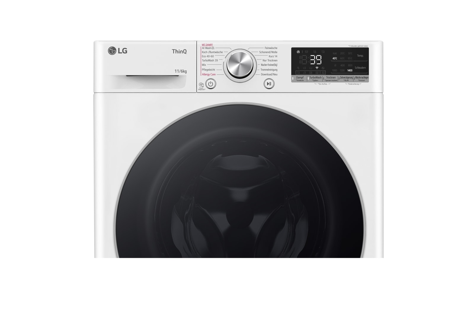 LG  Waschtrockner Wei? (D/A, 11 kg / 6 kg, 1.360 U./Min.) mit Steam & TurboWash? 360° | W4WR70E61, W4WR70E61