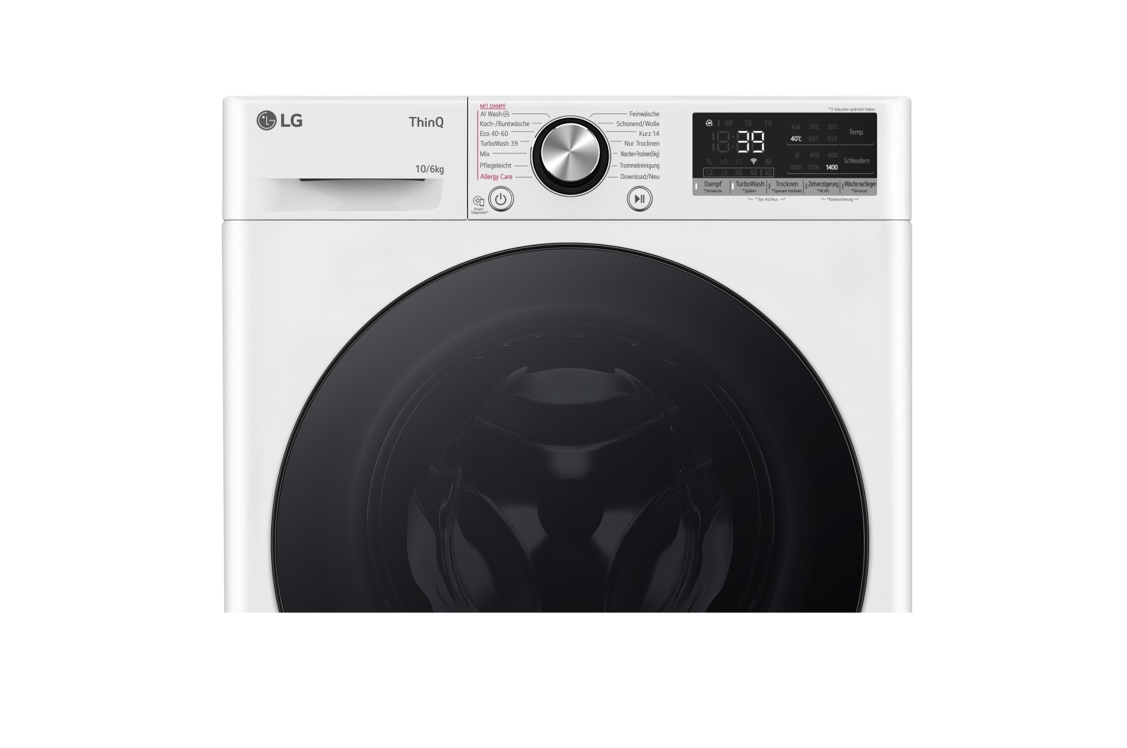 LG  Waschtrockner Wei? (D/A, 10 kg / 6 kg, 1.360 U./Min.) mit Steam & TurboWash? 360° | W4WR70X6Y, W4WR70X6Y