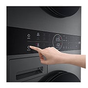 LG WashTower Schwarz (Waschmaschine: A, 12kg, 1350 U./Min.; Trockner: A+++/C, 10kg) Waschmaschine & Trockner in einem Ger?t I WT1210BBF, WT1210BBF