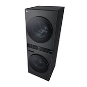 LG WashTower Schwarz (Waschmaschine: A, 12kg, 1350 U./Min.; Trockner: A+++/C, 10kg) Waschmaschine & Trockner in einem Ger?t I WT1210BBF, WT1210BBF