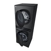 LG WashTower Schwarz (Waschmaschine: A, 12kg, 1350 U./Min.; Trockner: A+++/C, 10kg) Waschmaschine & Trockner in einem Ger?t I WT1210BBF, WT1210BBF