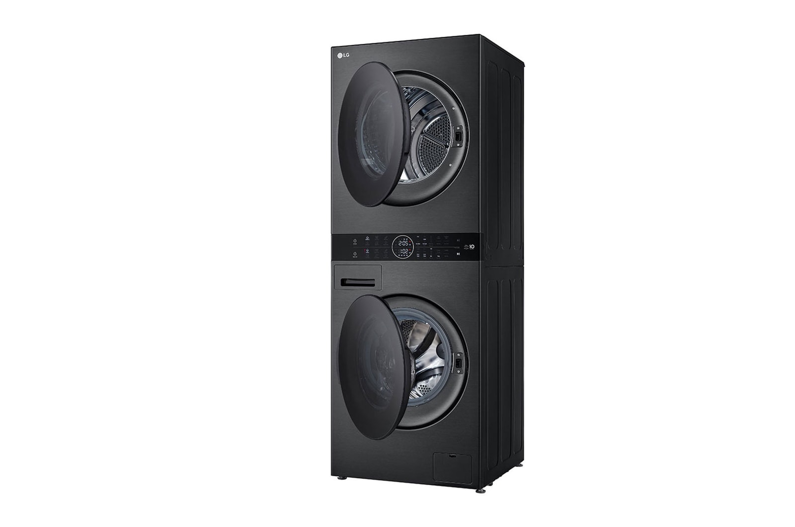 LG WashTower Schwarz (Waschmaschine: A, 12kg, 1350 U./Min.; Trockner: A+++/C, 10kg) Waschmaschine & Trockner in einem Ger?t I WT1210BBF, WT1210BBF