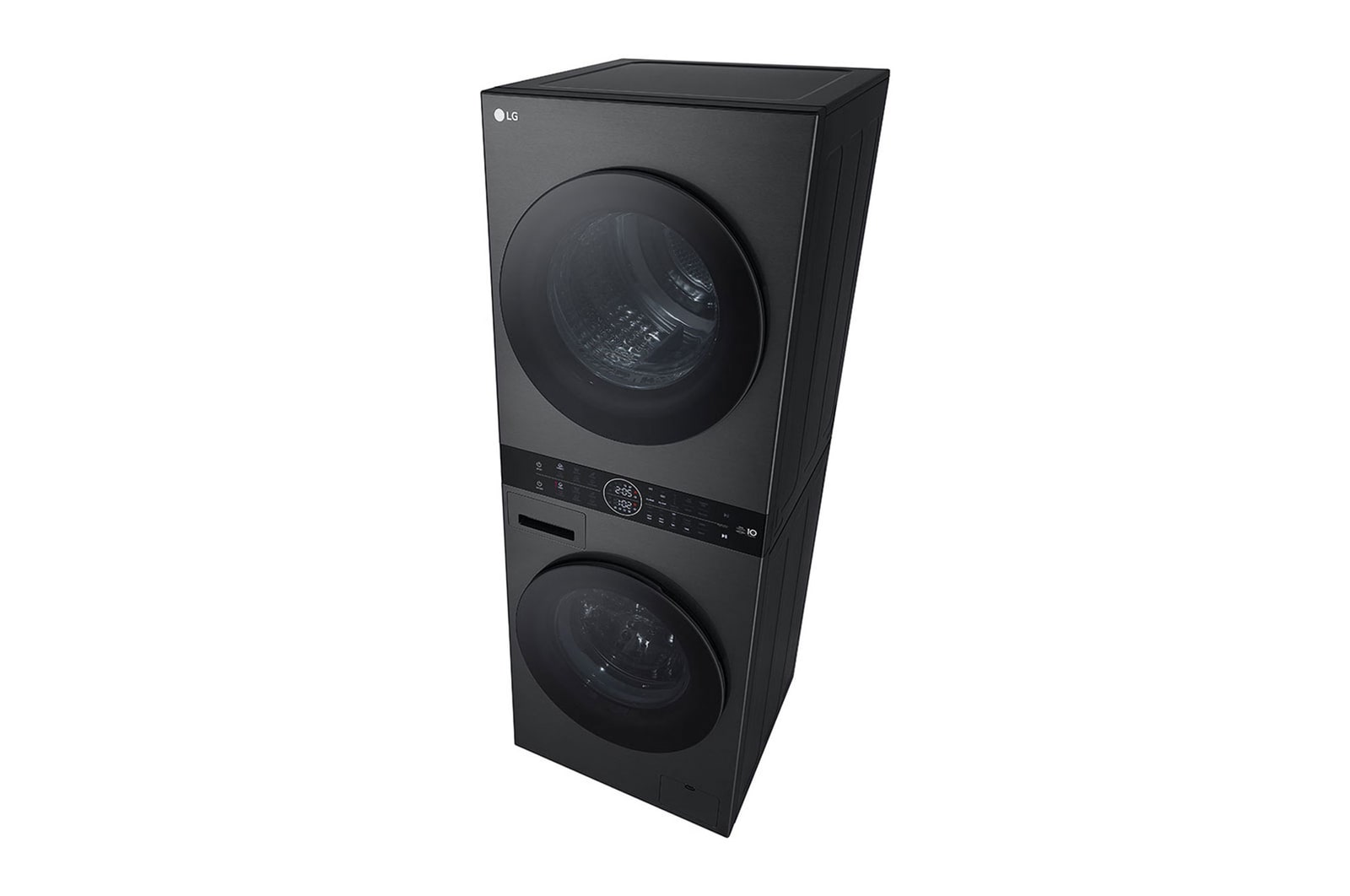 LG WashTower Schwarz (Waschmaschine: A, 12kg, 1350 U./Min.; Trockner: A+++/C, 10kg) Waschmaschine & Trockner in einem Ger?t I WT1210BBF, WT1210BBF