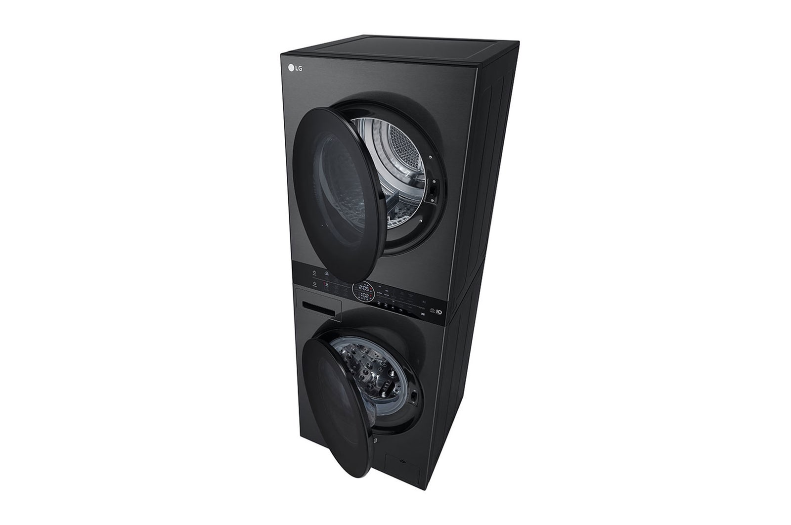 LG WashTower Schwarz (Waschmaschine: A, 12kg, 1350 U./Min.; Trockner: A+++/C, 10kg) Waschmaschine & Trockner in einem Ger?t I WT1210BBF, WT1210BBF