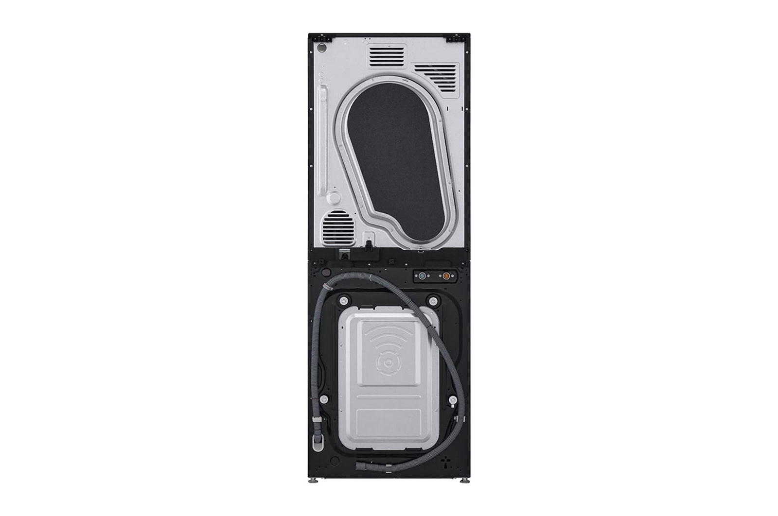 LG WashTower Schwarz (Waschmaschine: A, 12kg, 1350 U./Min.; Trockner: A+++/C, 10kg) Waschmaschine & Trockner in einem Ger?t I WT1210BBF, WT1210BBF