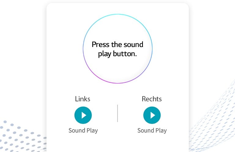 Der Screenshot der Benutzeroberfl?che für die App ?Meine Earbuds finden“ zeigt die Schaltfl?chen Links und Rechts für jeden Ohrh?rer.