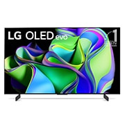 Vorderseite von 42 Zoll LG 4K OLED evo TV C3 OLED42C37LA