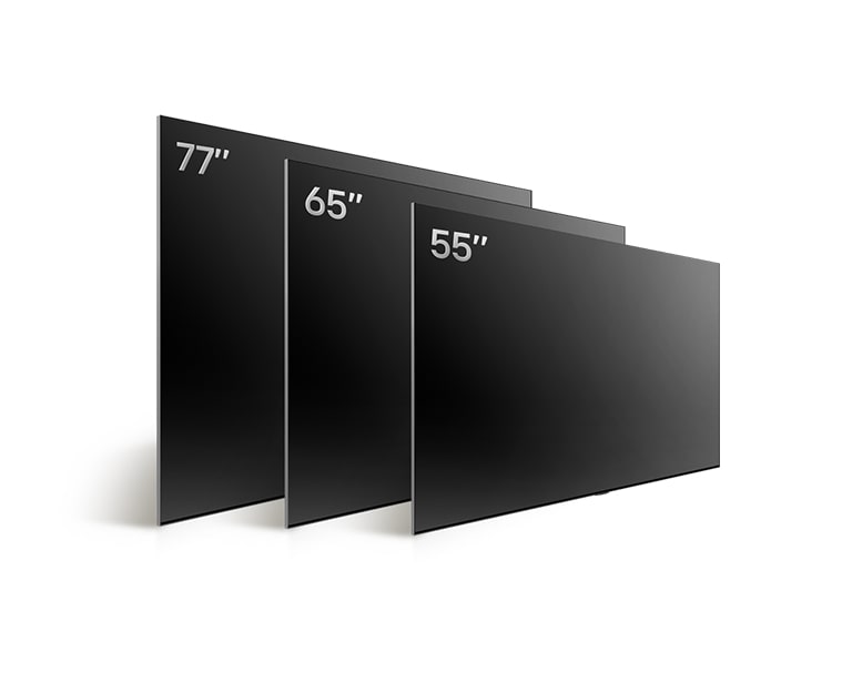Vergleich des LG OLED TV B4 in verschiedenen Gr??en: OLED B4 55?Zoll, OLED B4 65?Zoll, OLED B4 77?Zoll.	