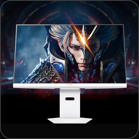 LG 32-Zoll-Monitor zeigt eine detailreiche Fantasy-Spielfigur in lebendiger 4K-UHD-Aufl?sung.