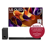 LG 77 Zoll LG OLED evo G4 4K Smart TV + 5.1.3 Kanal LG TV Soundbar DS90TY mit Dolby Atmos, OLED77G48LW.DS90TY