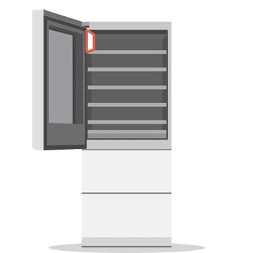 Zu sehen sind ein Weinkühlschrank und die Position des QR-Code-Aufklebers auf dem Ger?t.
