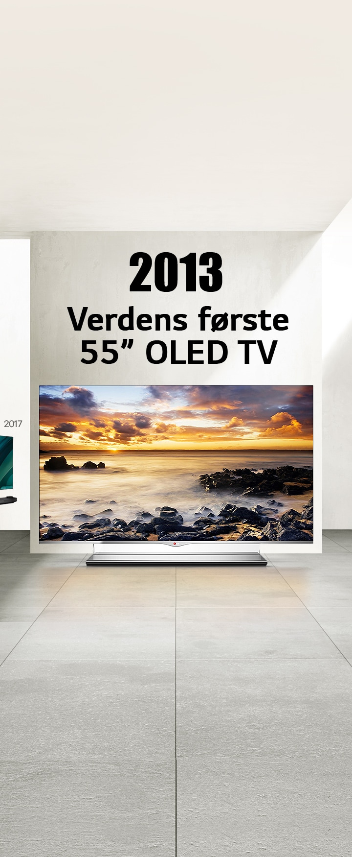 LG TV. Titlen er “2013 Verdens f?rste 55” OLED TV”.