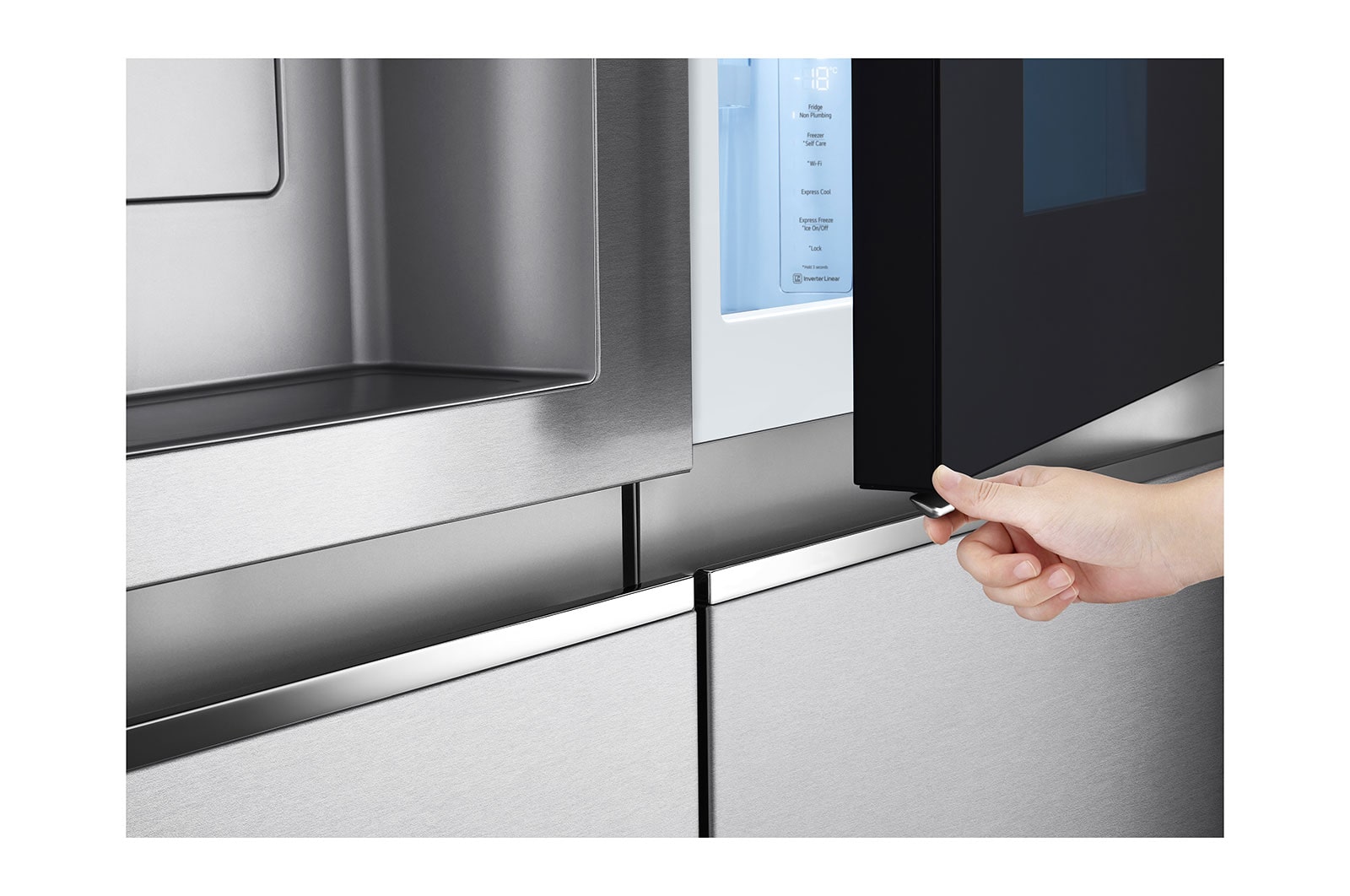 LG 635L InstaView Door in Door? Side by Side (Metal Sorbet), Energiklasse E, Vand-/isdispenser uden vandtilkobling, Smart Diagnosis? med Wi-Fi, GSXV91MBAE